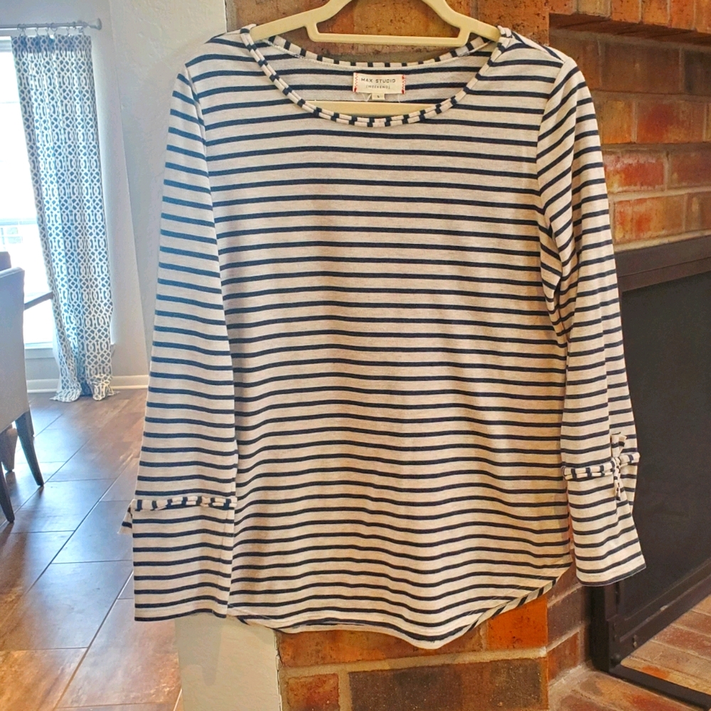 Max Studio Weekend Long Sleeve Stripe Top